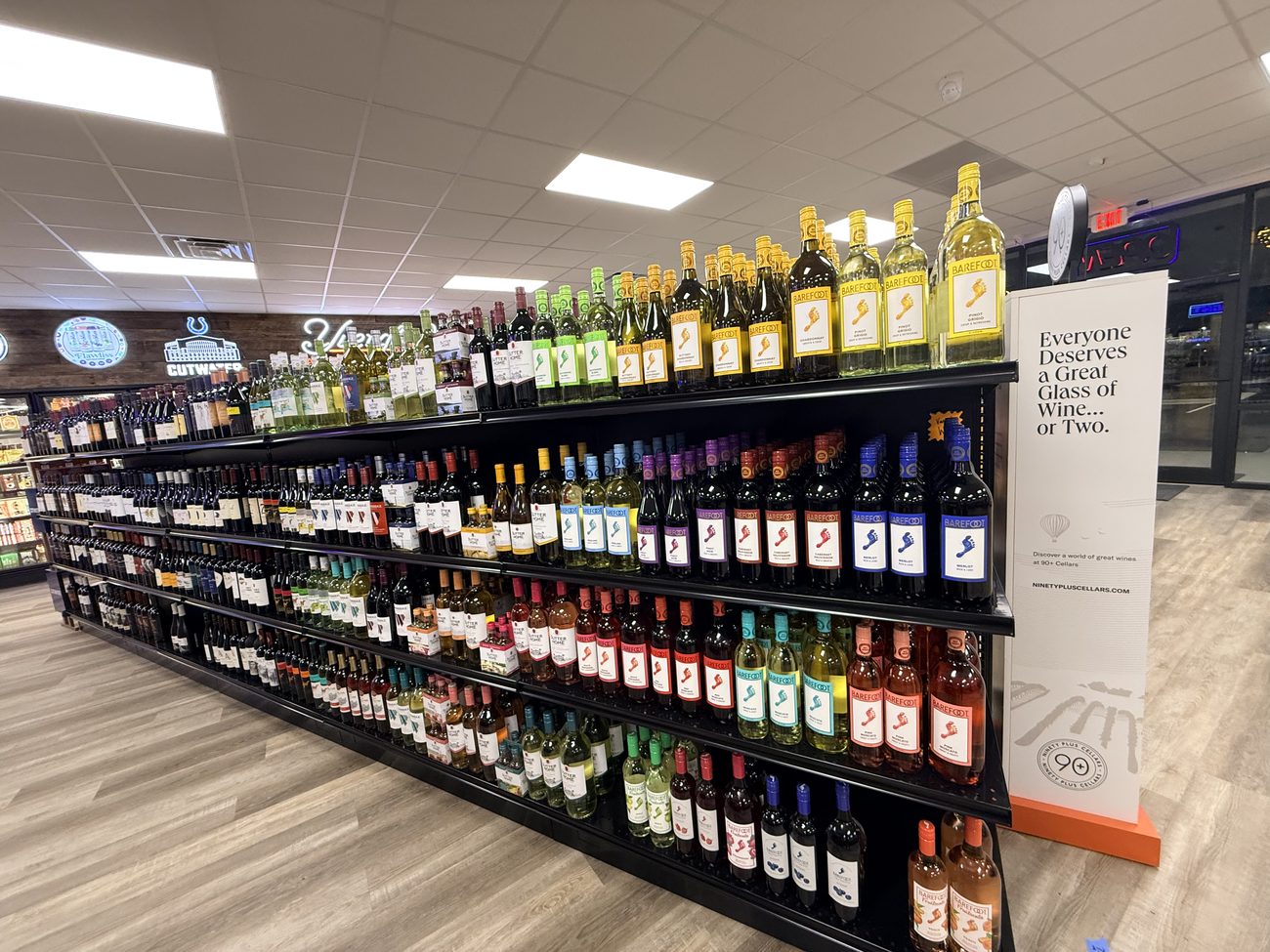 Wine aisle at Oak & Barrel Liquors